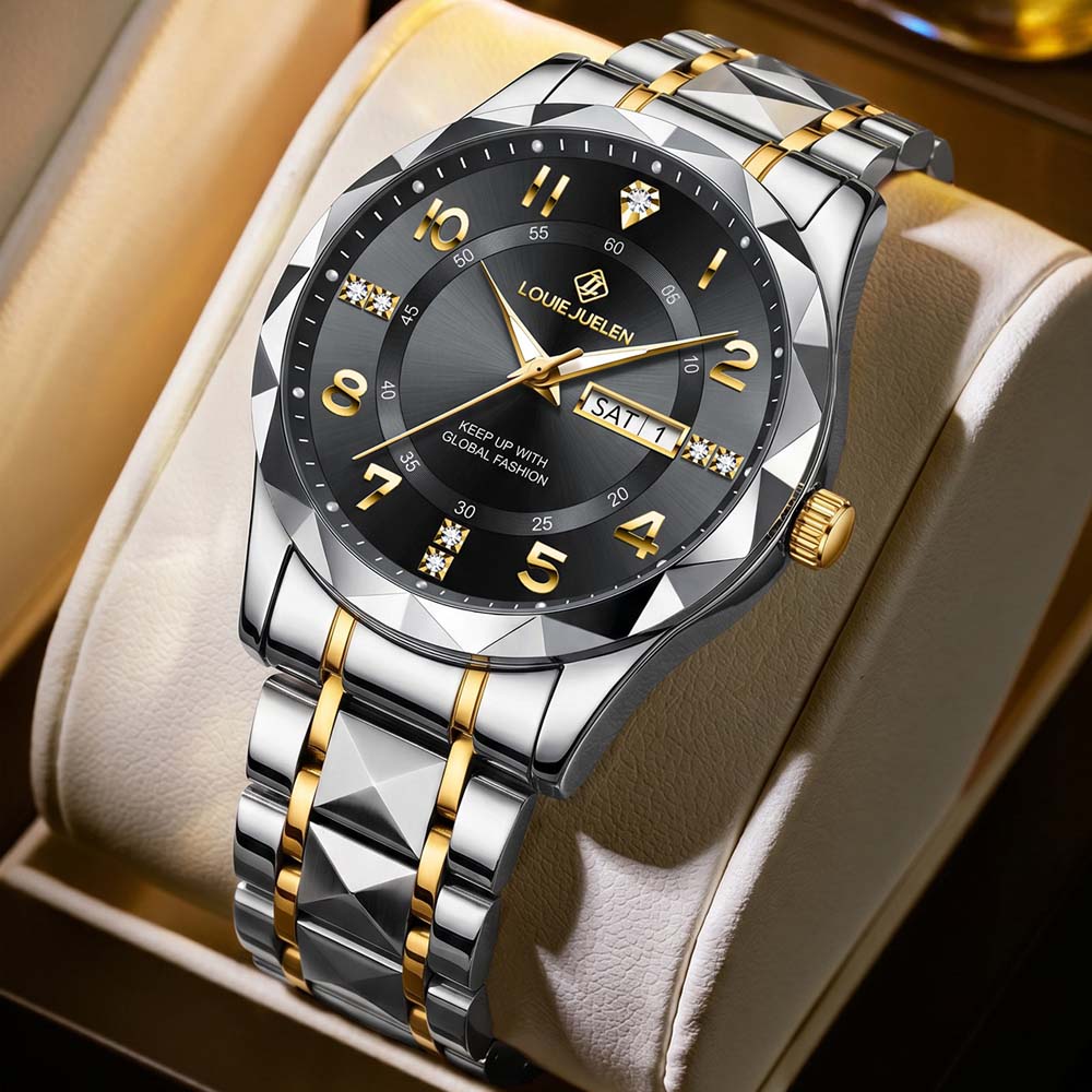 LOUIEJUELEN New Business Men's Quartz Watch Luminous Hands Versatile Calendar Trendy Men's Watch relogio masculino Watch for men