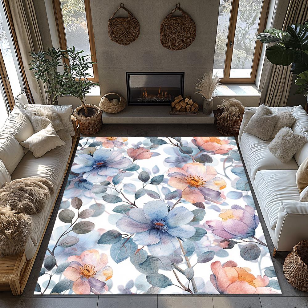 Floral Area Rug Vintage Persian Carpet Bohemian Home Decor Washable Floor Mat Living Room Bedroom Rugs