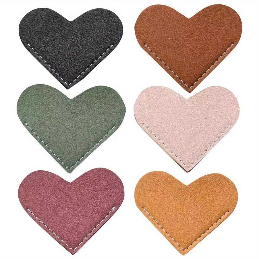 

6 шт. Кожаные закладки в форме сердца, симпатичные угловые закладки, угловые страницы, книжные аксессуары для любителей чтения, книжные маркеры 6pcs