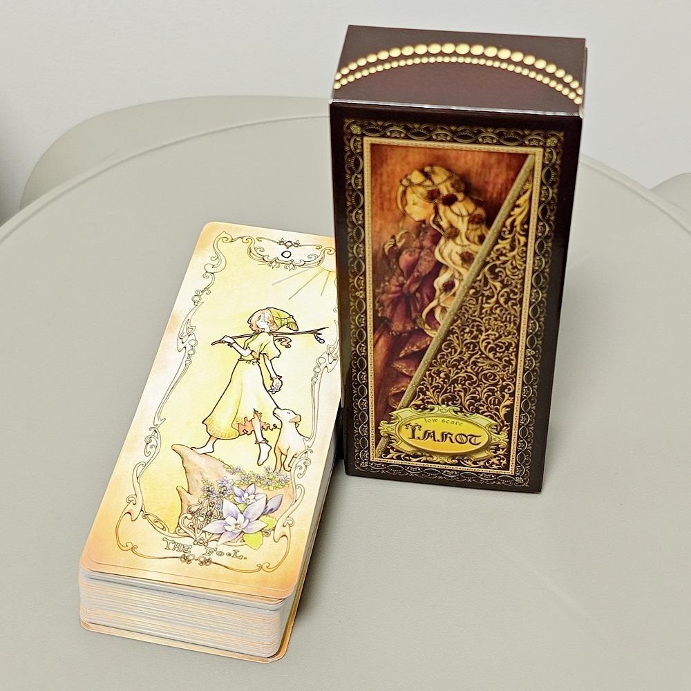 Low Scare Tarot 12*5,5 cm 78 stk Kort Legg til The Language of Flowers i hemmelighet Japansk anime-stil tegneserie-tarotkort