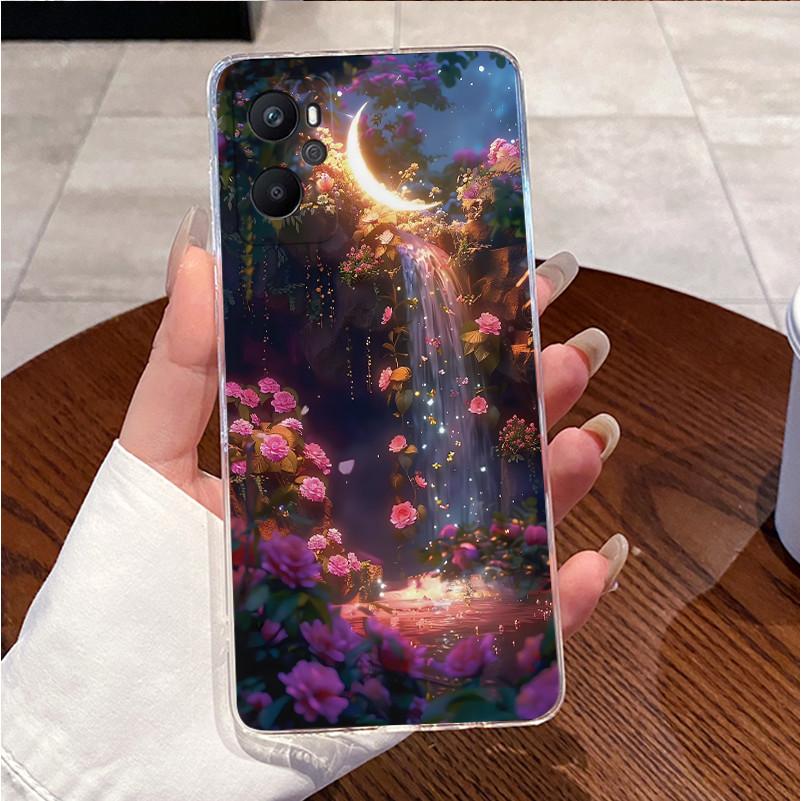 For Oppo A96 4G Case Transparent TPU Luxury Cute Love Heart Rabbit Funny Casing Oppo A96 CPH2333 Phone Case Back Cover Bumper
