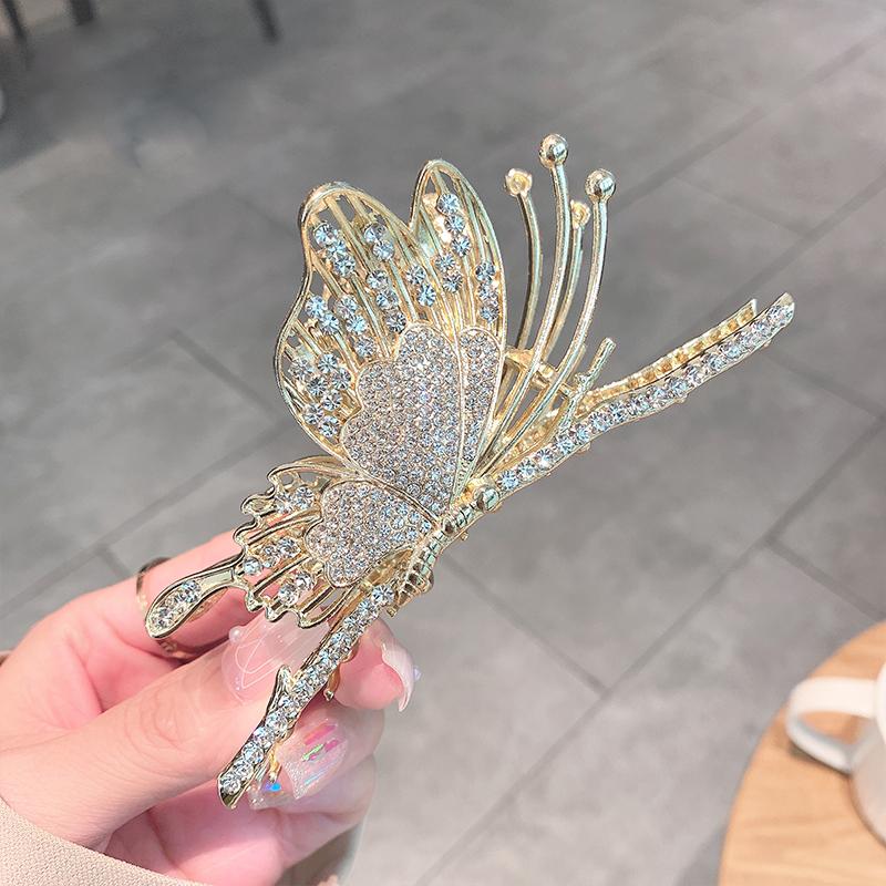 Simulation Butterfly Hair Clip For Women Fashion Rhinestone Metal Hair Claw Barrettes Hairpin Hair Accessories Headwear