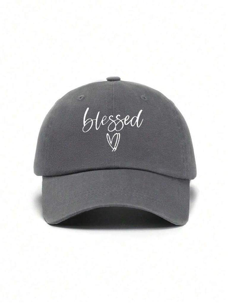 Washed Vintage Unisex Baseball Cap With Blessed Print Casual Hat For Adults