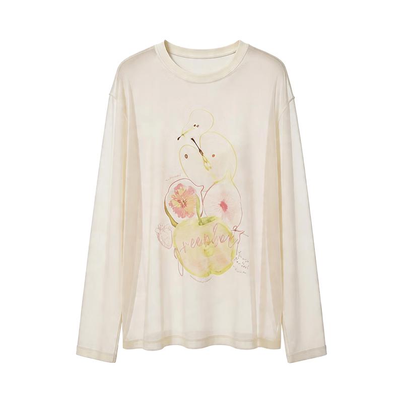 GREEN BELT Women s Lightweight Printed Long Sleeve T-Shirt M белый