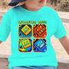 Geometry Dash Cartoon Print Kids Tshirt Childrens Clothing Summer Casual Crew Neck Short Sleeve Tee Girls Clothes Boys Tops