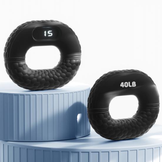 Hand Grip Strength Trainer with LED Counter Display - Five Finger Strength Training, Squeeze Ring Stress Relief Hand Grip Strengthener