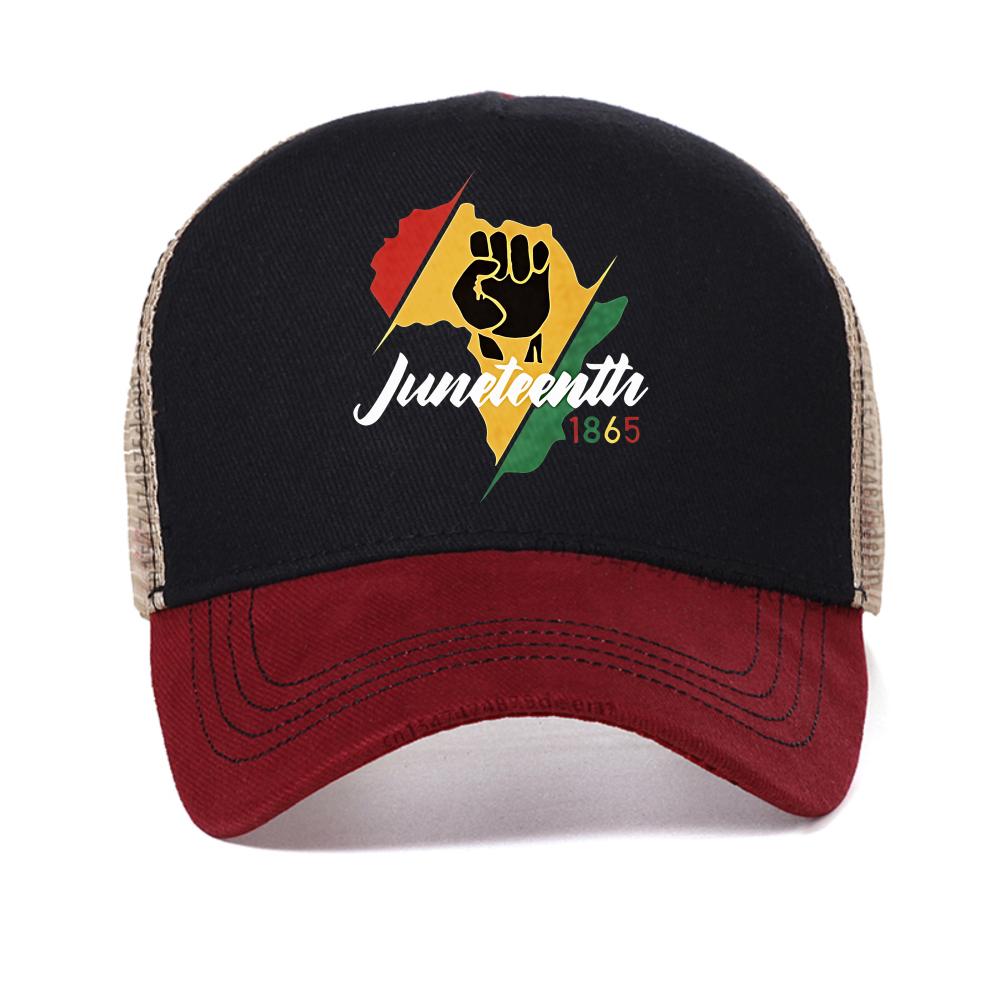 For Man Summer Juneteenth 1865 Print Baseball Cap Fashion Casual Breathable Snapback Hats Outdoor Mesh Cool Trucker Hat