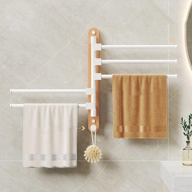 Platzsparender Handtuchhalter für Badezimmer Einfache Montage Doppelt ausziehbarer Stab Moderne Handtuchhalter für Badezimmerwand Tür