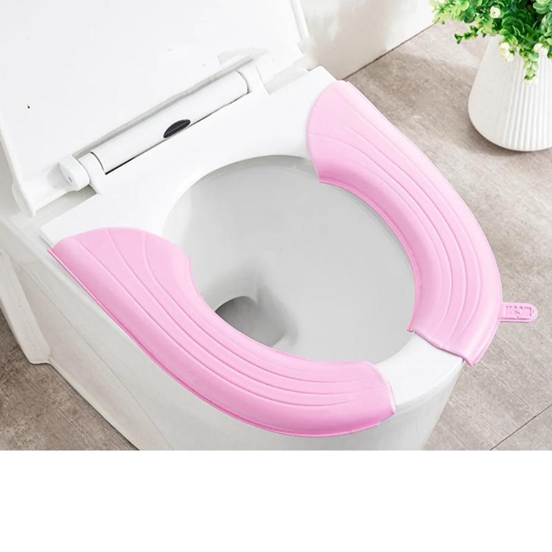 1Pc/set Waterproof Toilet Seat Cover Closestool Mat Washable Bathroom Accessories Pure Color Soft Toilet Seat Cushion Universal
