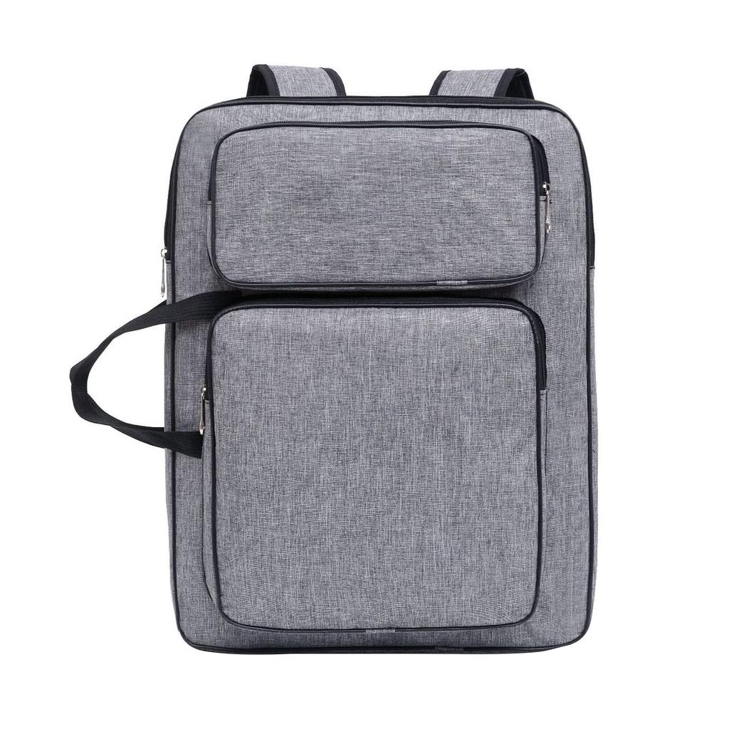 QCHOMEE 8K Skizzen-Kunstbedarfstasche mit Zeichenbrett Großes Skizzieren Malen Kunst Leinwand Graue Tasche, Rucksack, Halter, Wasserdicht, Multifunktional,