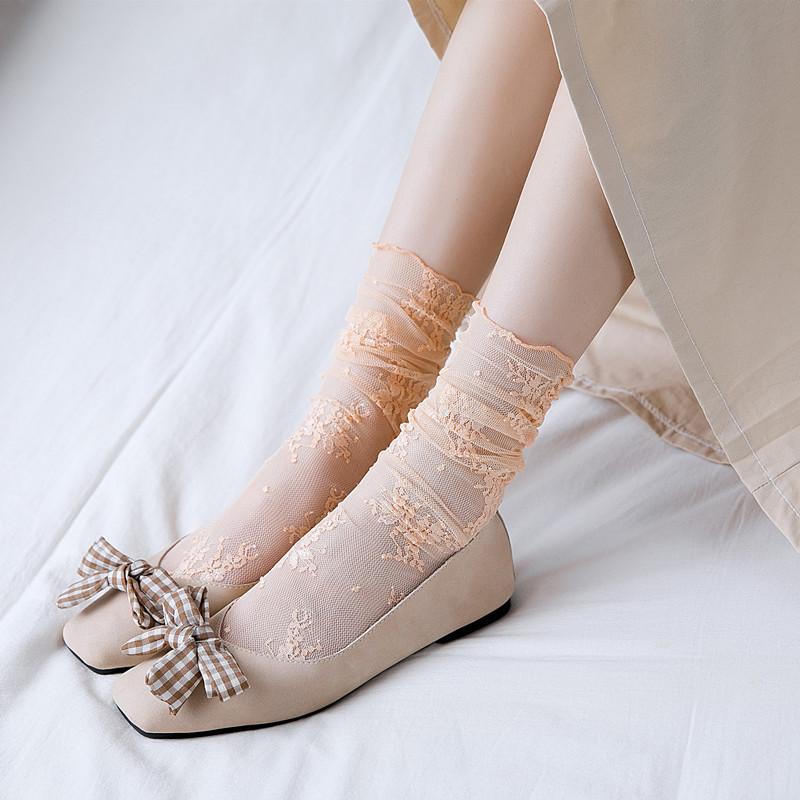 Spring and Summer New Arrivals: Fairy Socks Korean-style Mesh Pile Socks Thin Lace Breathable Socks Fashionable Socks Mid-calf Socks