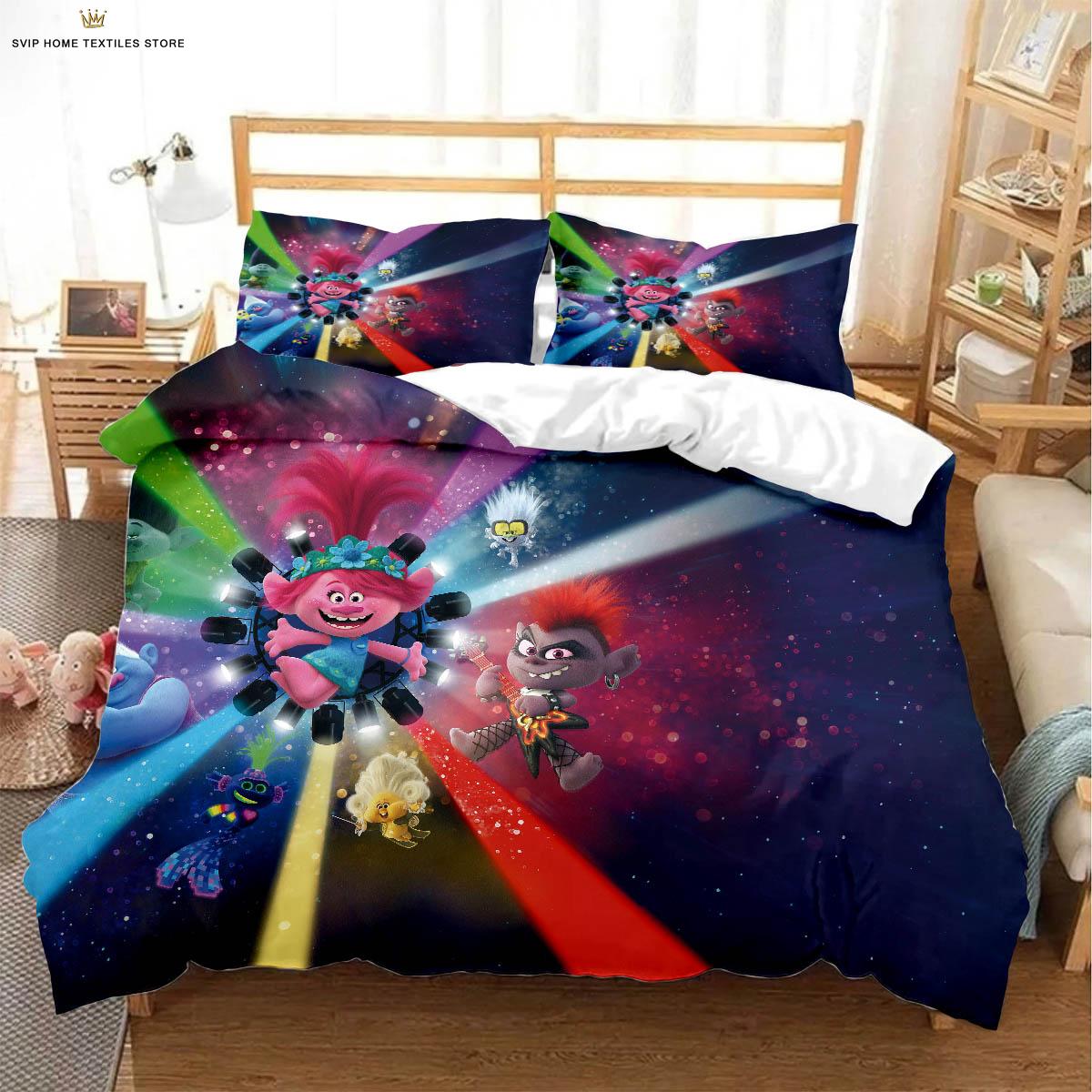 

Анимация Мультфильм Письмо Принт Пододеяльник Красочный Детский Постельный Комплект Пододеяльник Наволочка 3 Штуки Подарок EU 135x200cm 2PCS