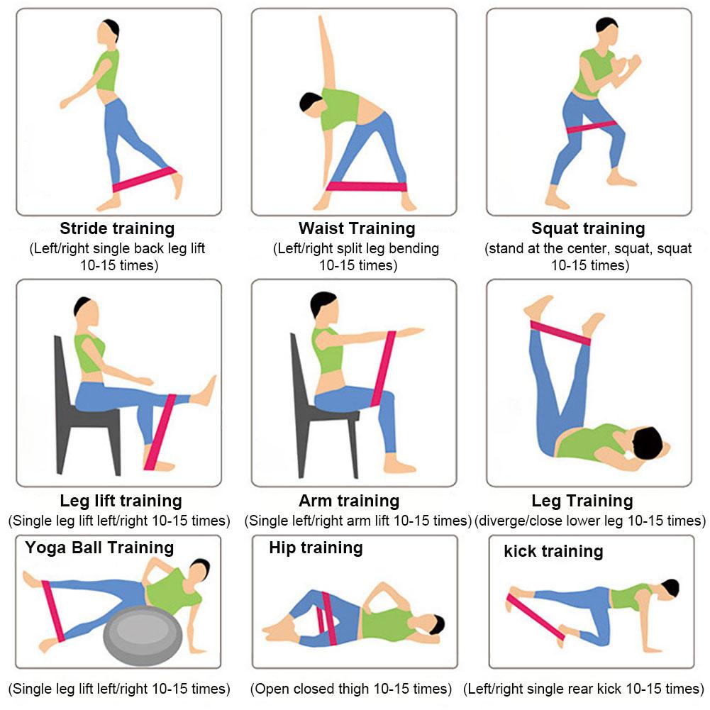 Portable Yoga Training Fitness Band Wear-resistant Elastic Resistance Bands Exercise Workout Equipment
