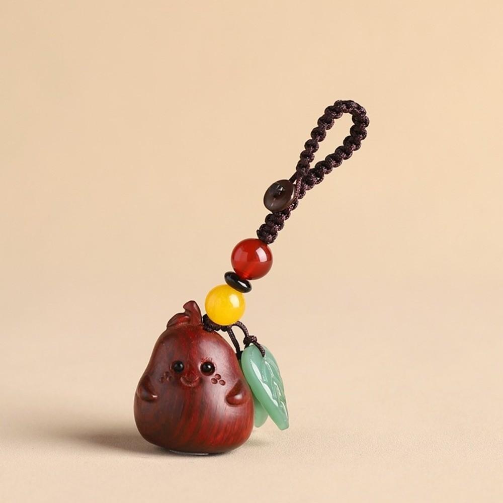 Cartoon Bag Pendant Sandalwood Wood Phone Chain Charm Pear Key Chain  Components