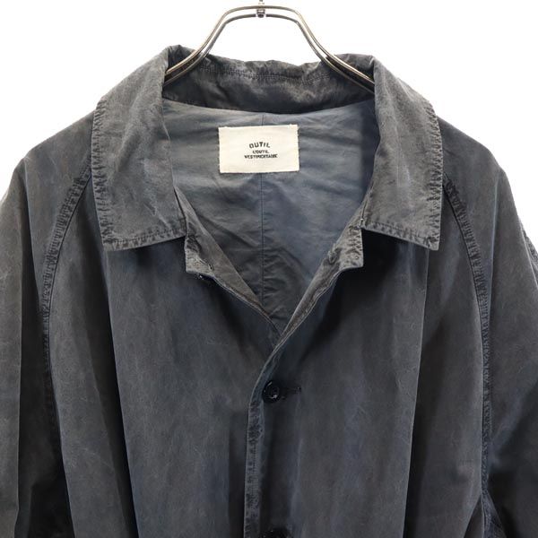 OUTIL made in Japan Stainless collar coat 4 Navy system Waist belt Men's Used