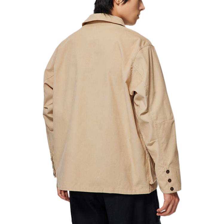 Li-Ning X Disney Skateboard Series Logo Embroidered Turn-Down Collar Single-Breasted Jacket Men Jacket Khaki AFDS457-2