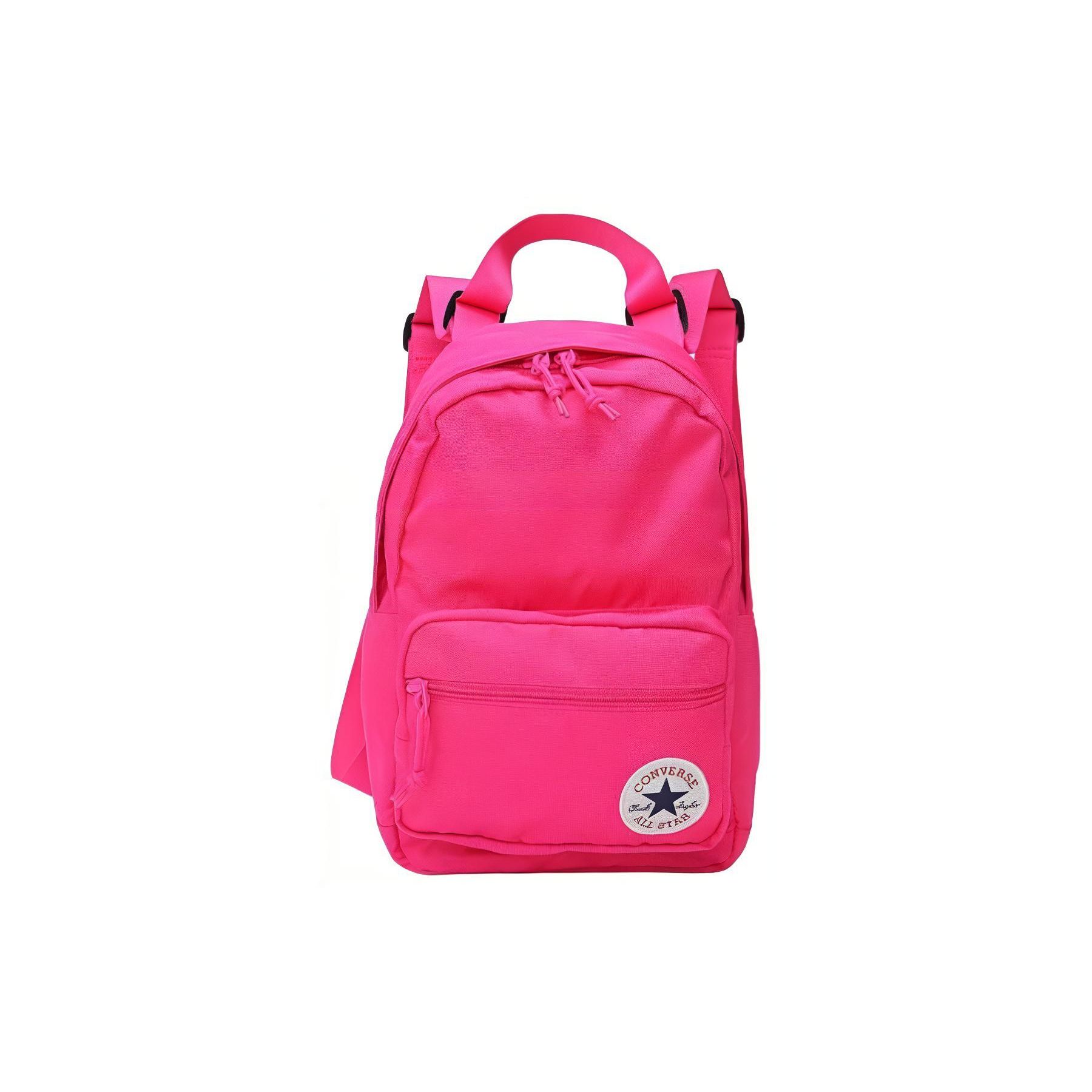 Converse Minimalist Trendy Casual Fashion Classic Round Logo Polyester Backpack Unisex Backpack Pink 10020538-A06 Pink