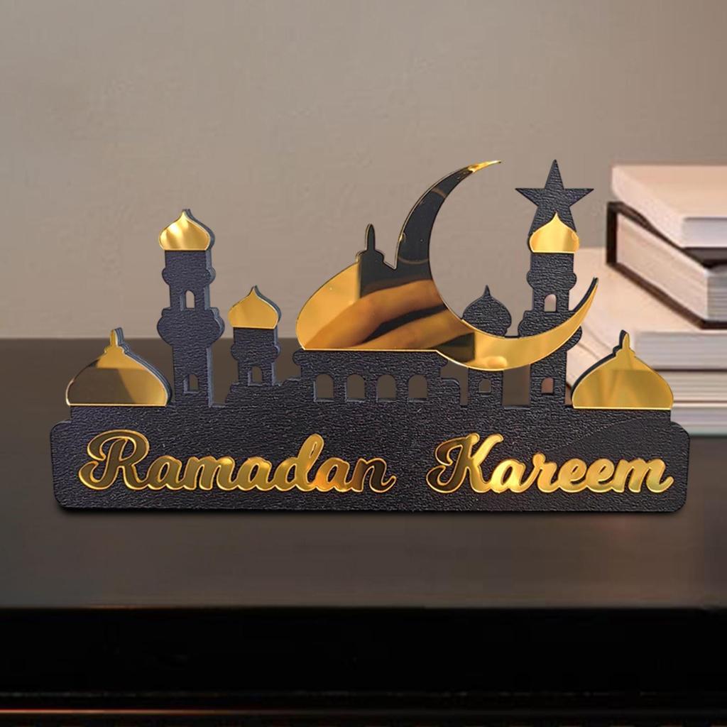 Ramadan Calendar Tabletop Ornament Decorative Craft for Home Office Decor Multifunctional