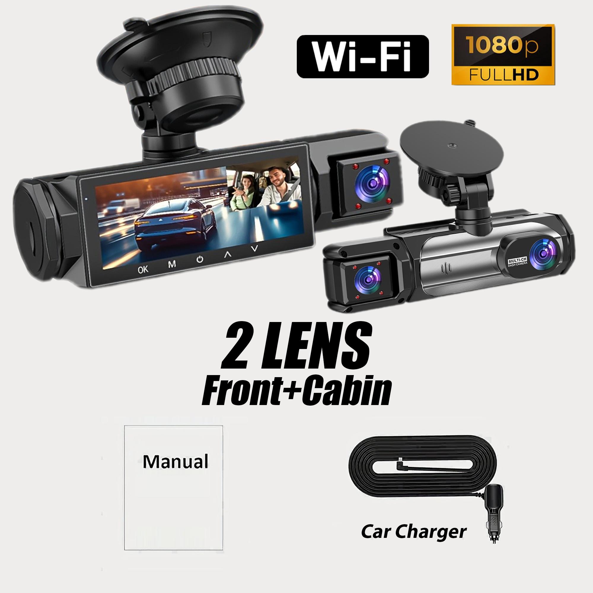 

Dash Cam 3 Channel Car Black Box WiFi DVR HD 1080P Video Front Built-in and Rear Camera W/IR Night Vision car accessories No SD Card
