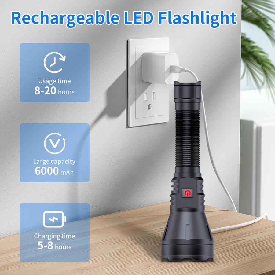 LED Flashlights Outdoor Emergency Power Reserve Battery Pack Camping Lamp Ideal Choice for Camping Equipment Zoomable Bright