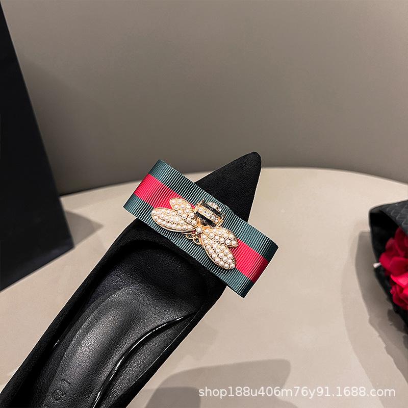 Spot Premium sense pointed head black cut men s high heels women s 2025 new sexy stiletto 33 5419₽