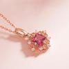 Rose Gold Color Pendant Gemstone Natural Red Ruby Treasure Pendant 45cm Necklace Jewelry Pendant
