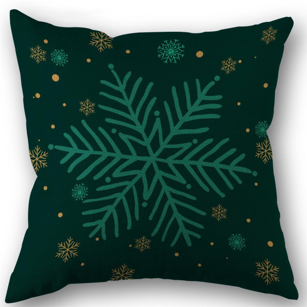 New Merry Christmas Throw Pillow Case Xmas Tree Santa Claus Linen 45X45cm Pillow Cover