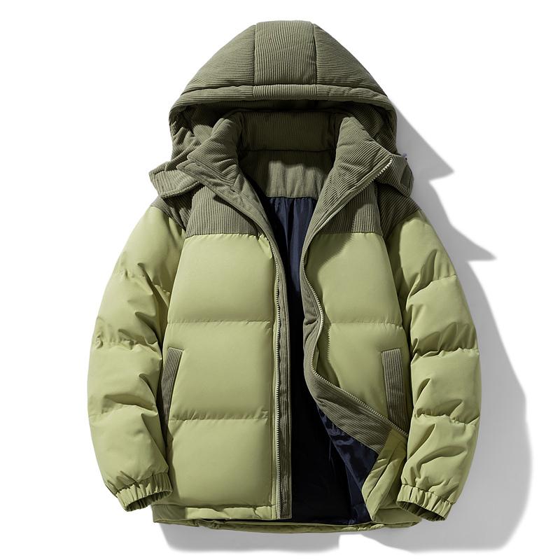 

Hooded Cotton Jacket for Men and Women In Winter Windproof Plus Velvet Thickened Cotton Jacket Couple Thickened High-quality Cotton Jacket 3XL зелений