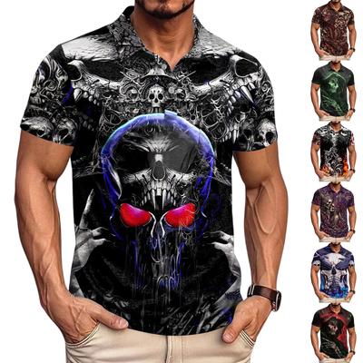 Herren Kurzarm T-Shirt mit Tasche, schnelltrocknend, lässig, für Halloween