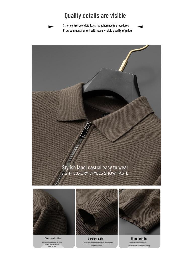 2025 Men's Plus Size Velvet Knit Cardigan, Autumn/Winter New Arrival