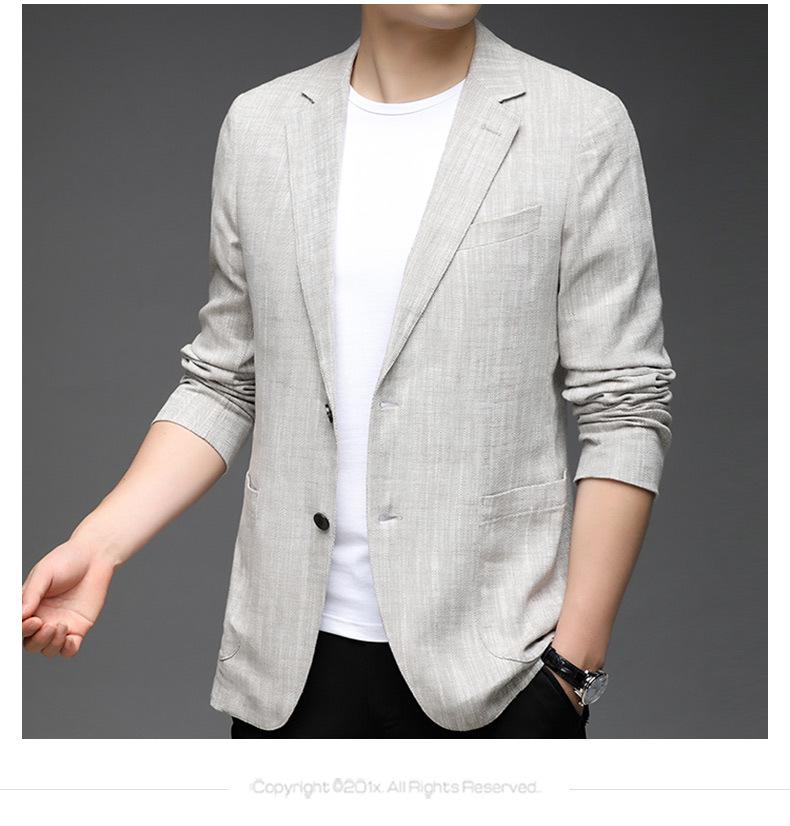 Herren Casual Frühling/Herbst Baumwolle Leinen Blazer Jacke