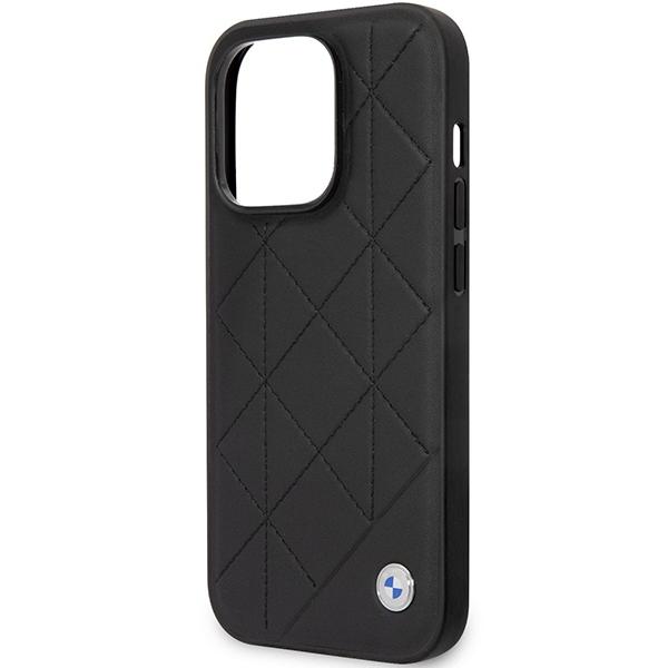 Case for iPhone 14 Pro BMW Leather Quilted Black