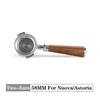 58MM bodenloser Siebträger Zwei-Ohren 2 Tassen Korb Holzgriff Für Nuova Simonelli Espressomaschine Kaffeemaschine Barista Werkzeuge
