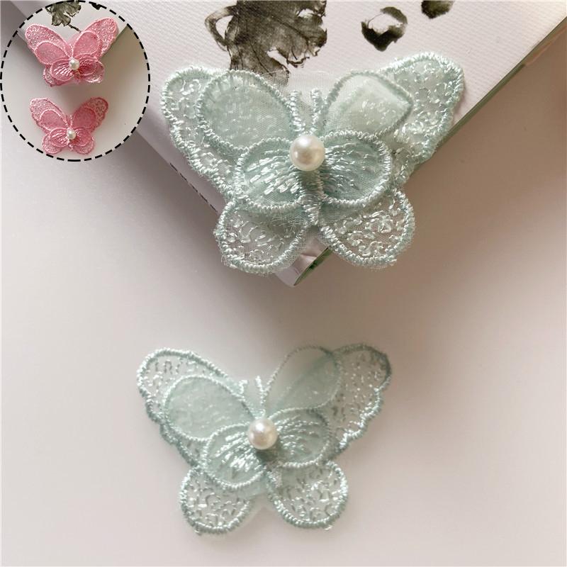 

DIY органза ручной работы с вышивкой, доступные аксессуары, нашивка, аксессуары для шляп, одежда с бабочками, кружевное пальто и