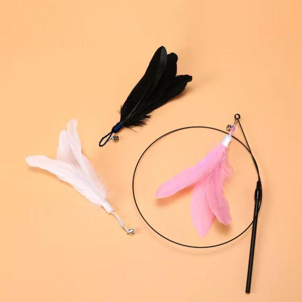 New Detachable Cat Teasing Wand 80CM Long Pole Cats With Bell With Suction Cup Kitten Cat Accesorios