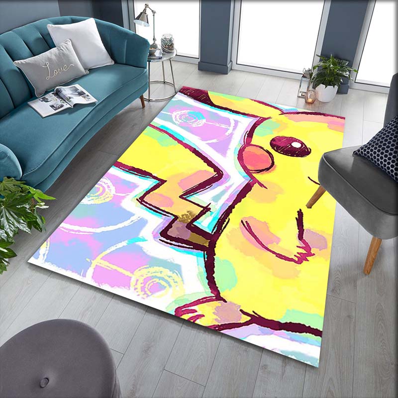 Pokémon Pikachu Print Non-Slip Home Decor Rug, Cute Cartoon Welcome Mat, Perfect Gift for Family and Friends.