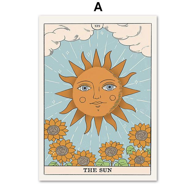 

Влюбленные Солнце, Звезда, Императрица Таро, абстрактная настенная живопись на холсте, плакаты на скандинавскую тему и принты, настенная картина для декора гостиной 21cm×30cm NoFrame