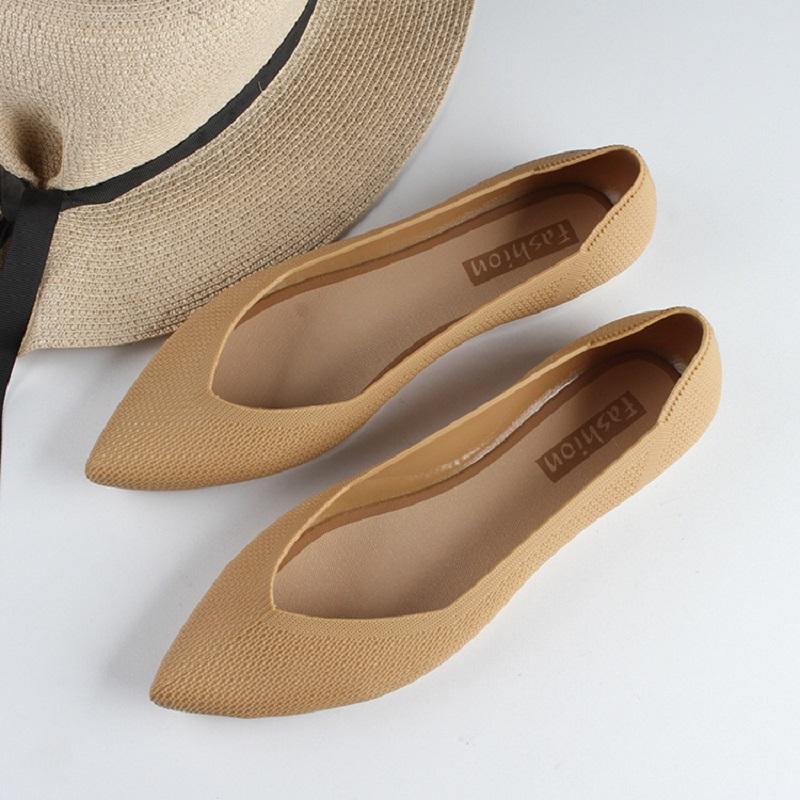 Summer New Women's Fashion Single Shoes Pointed Shallow Mouth Non Slip Women's Shoes Waterproof Lightweight Casual Flat Shoes
