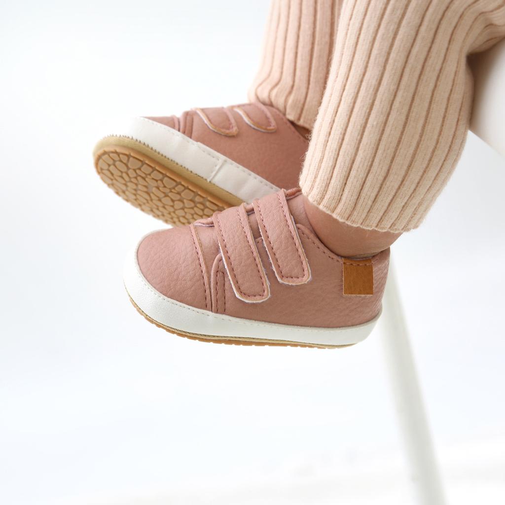 Infant Baby Girls Boys Walkers Shoes  Leather Soft Anti-Slip Rubber Sole
