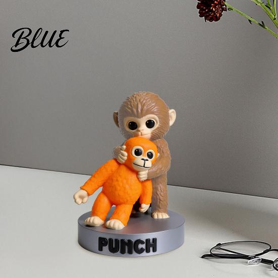 Office Desk Monkey Ornament Figurine 3D Printed Cute Holding Plush Toy PLA Material Desktop for Living Room Bedroom Tabletop Decoration Small