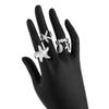 Stainless Steel Irregular Multi-Layer Ring Vintage Silver Color Starfish Open Adjustable Rings for Women Men Personality Jewelry