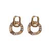 Retro diamond studded Zircon Circle Ear Buckle Earrings Ins, a Fashionable Pair of High-end Earrings for Women