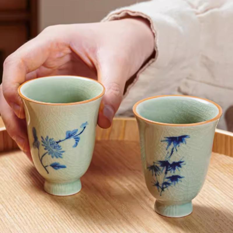 Home Guests Host Cup Orchid Bamboo Chrysanthemum Beauty Plum Personal Fragrance Type Single Tea Chinese Ceramic Tea Set Kitchen