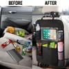 Multi-Functional Car Seat Organizer, Oxford Cloth Hanging Chair Back Storage Bag with Anti-Kick Design, iPad Holder