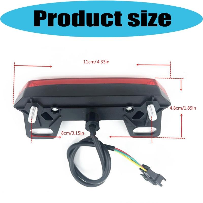Rower Elektryczny Tylna Lampa Ostrzegawcza Wodoodporna LED Część do Motocykli Skuterów Łatwa Instalacja