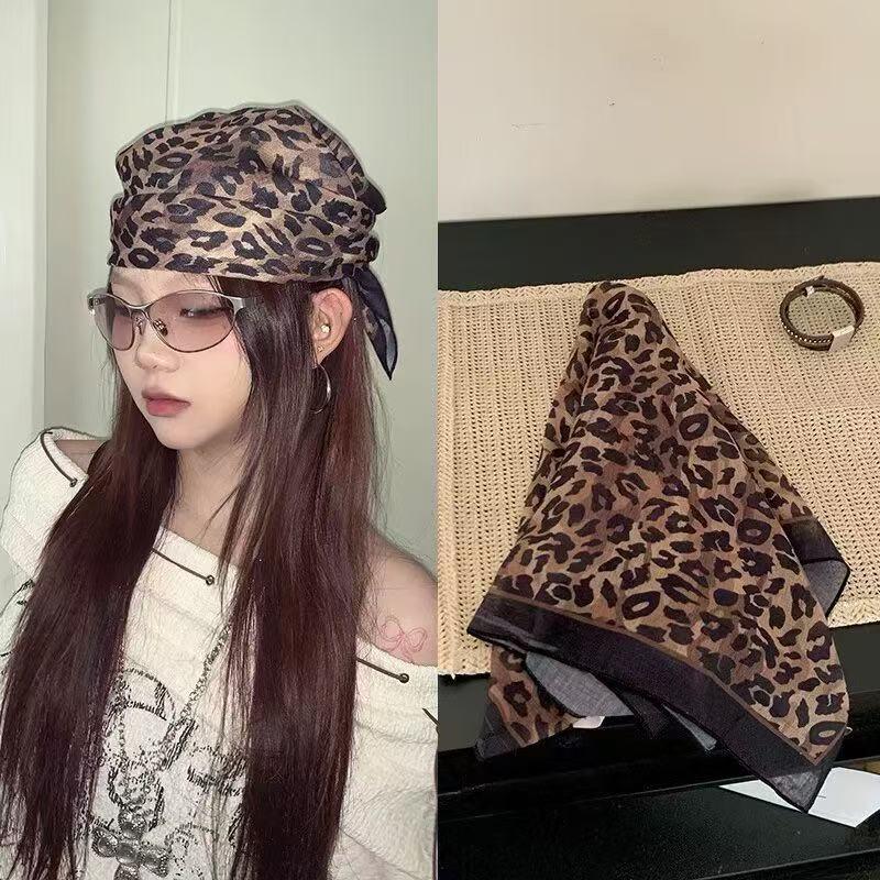 Women's Ethnic Style Leopard Print Scarf - Cotton Linen Silk Blend, Cashew Print, Autumn Accessory