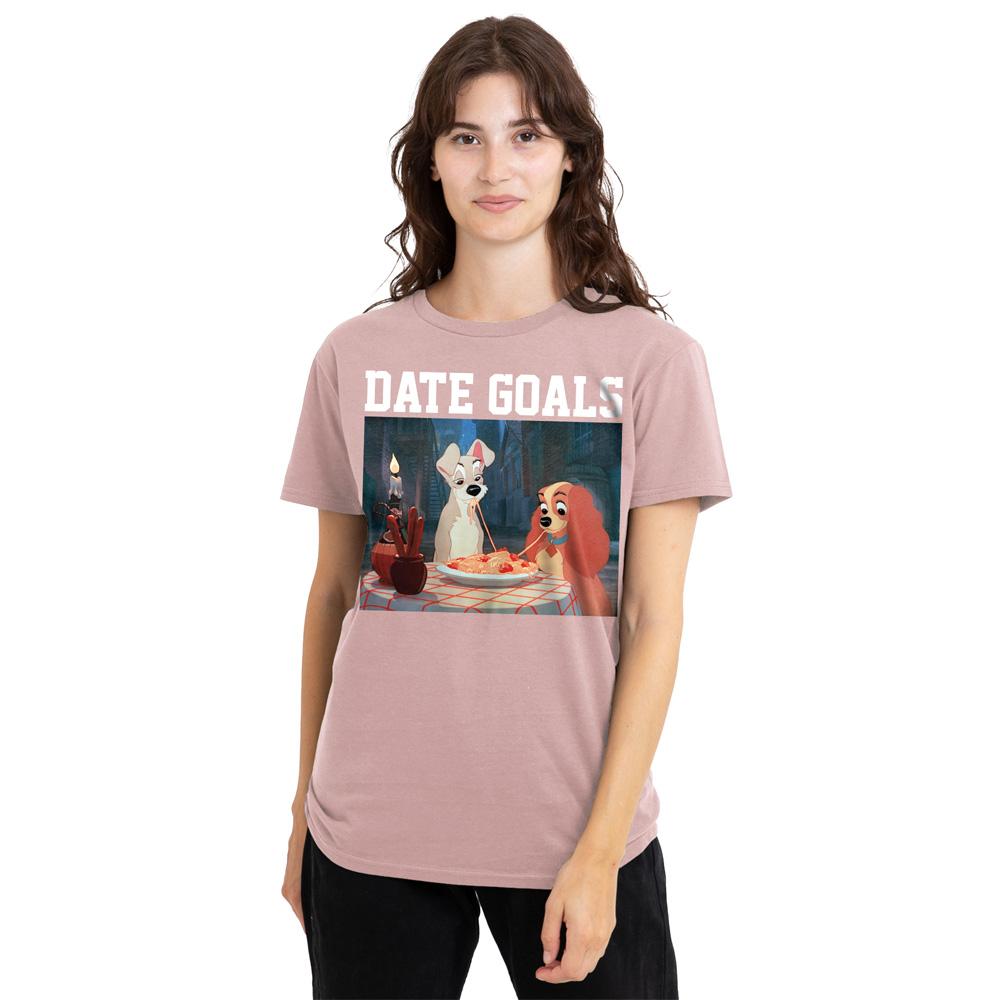 Lady And The Tramp Womens/Ladies Date Goals Valentine`s Day T-Shirt