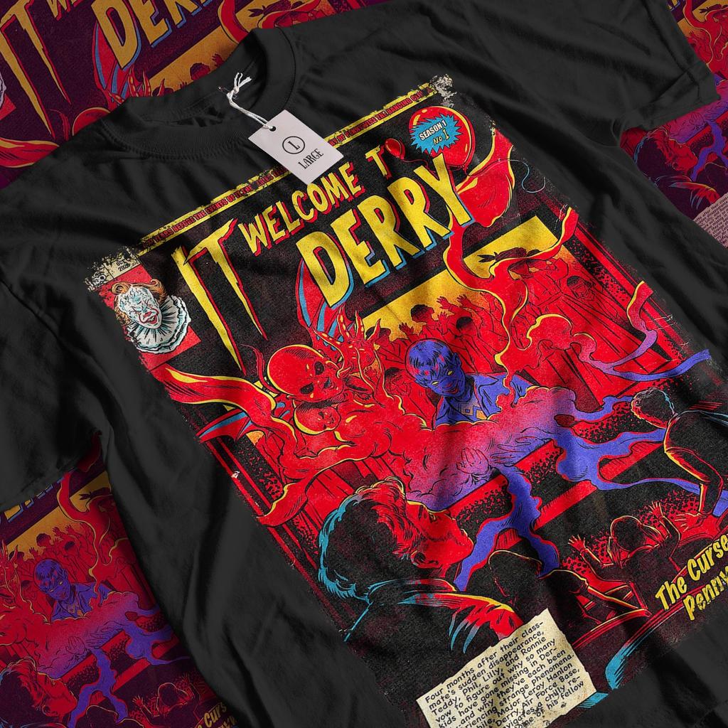 Maglietta del film IT: Benvenuti a Derry, Maglietta Grafica Horror Vintage