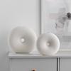French Wabi-**** Wind Jade Ring Ceramic Small Mouth Vase Light Luxury Home Soft Decoration Ornament Art Flower Insert