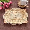 2-Pack Vintage Lace Placemats - 10x14 Inch French Crochet Lace Doilies, Handmade Embroidered Oval Table Mats for Dining, Tea Party, Wedding Decor,
